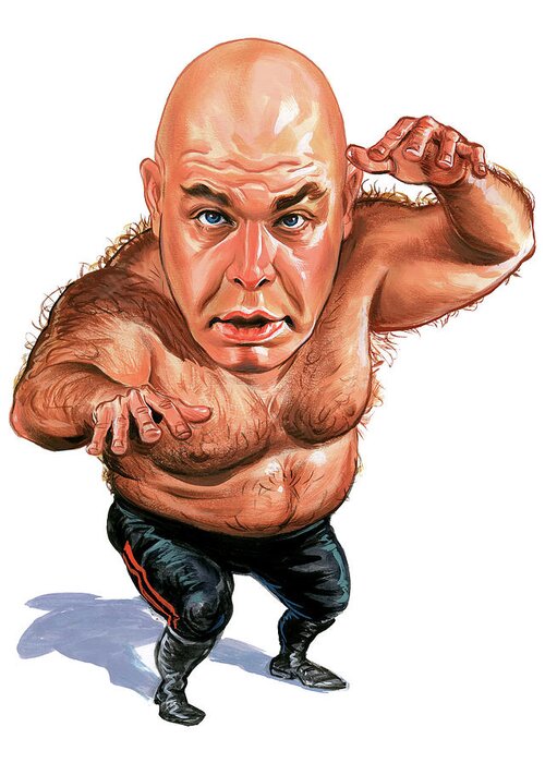 George The Animal Steele Greeting Card featuring the painting George The Animal Steele by Art 