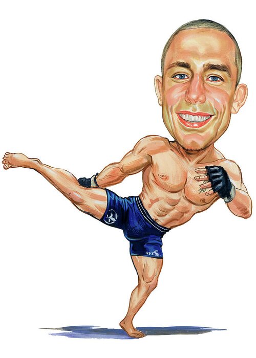 Georges St. Pierre Greeting Card featuring the painting Georges St. Pierre by Art 