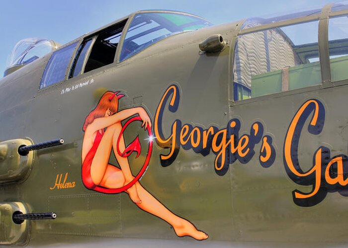 B-25 Greeting Card featuring the photograph Georgies Gal by Dan Myers