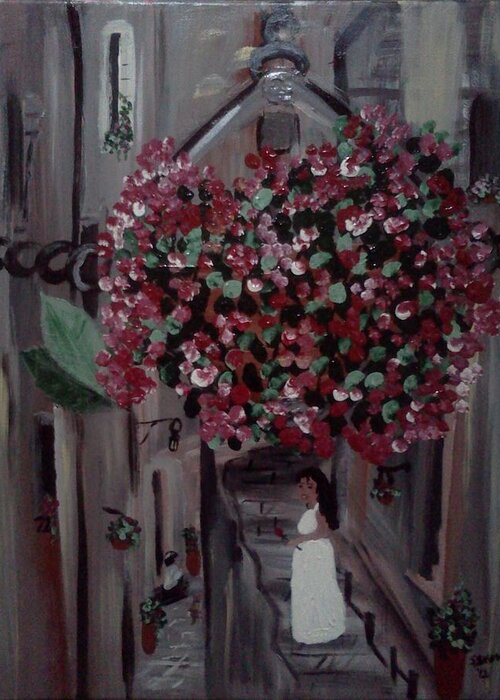Flowers Greeting Card featuring the painting Getting married by Susan Voidets
