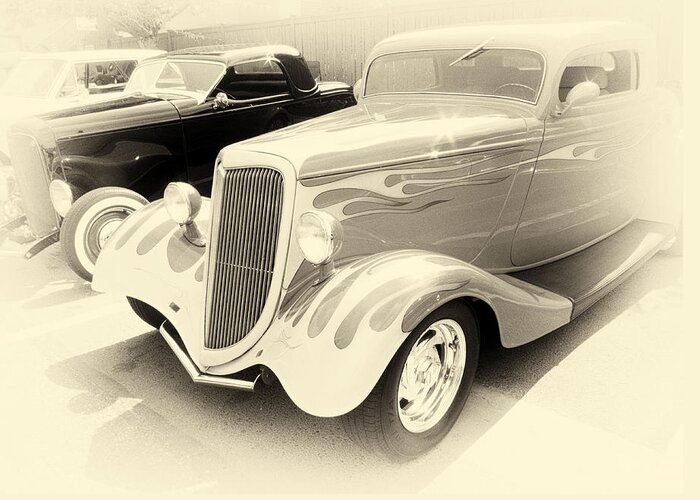 Hot Rods Greeting Card featuring the photograph Ghost Rods by Ron Roberts