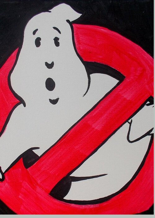 Ghost Greeting Card featuring the painting Ghostbuster by Marisela Mungia