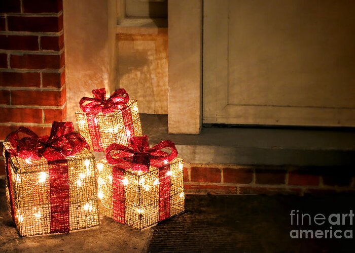 Christmas Greeting Card featuring the photograph Gift of Lights by Olivier Le Queinec