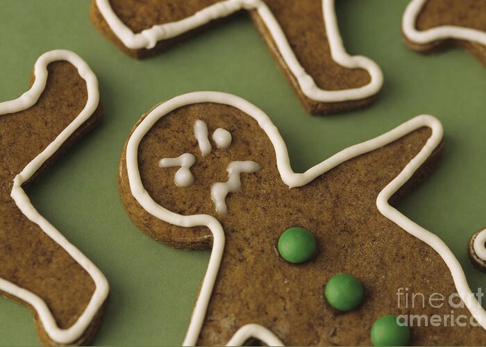 Celebration Greeting Card featuring the photograph Gingerbread Cookie Mad Face by Jim Corwin