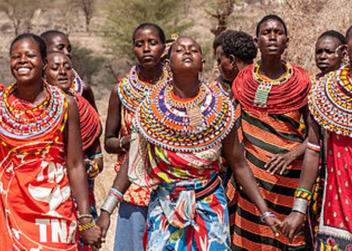 Samburu Greeting Card featuring the photograph Girl Power by Jim DeLillo
