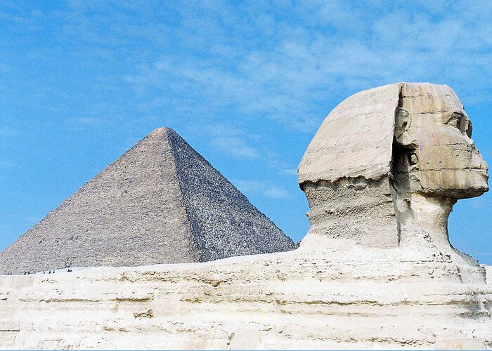 Sphinx Greeting Card featuring the photograph Giza by Cassandra Buckley