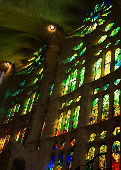 Sagrada Familia Greeting Card featuring the photograph Glorious Colors and Light by Georgia Mizuleva