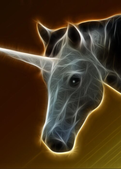 Unicorn Greeting Card featuring the photograph Glowing Unicorn by Shane Bechler