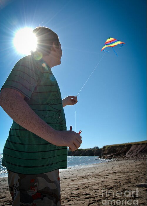 Summer Vacation Greeting Card featuring the photograph Go Fly a Kite by Cheryl Baxter