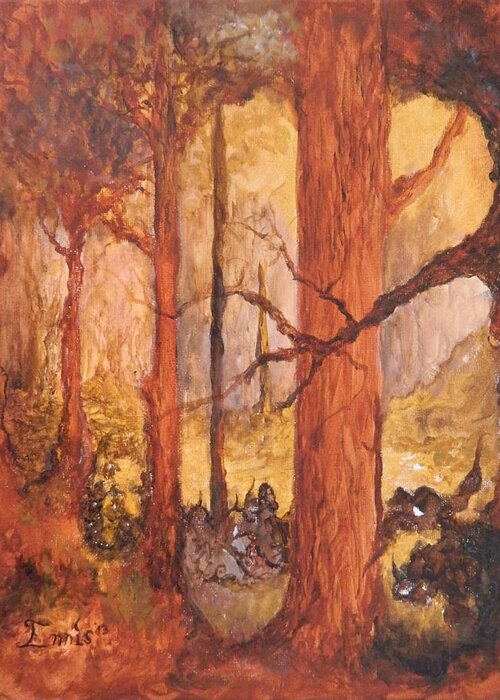 Ennis Greeting Card featuring the painting Goblins' Glen by Christophe Ennis