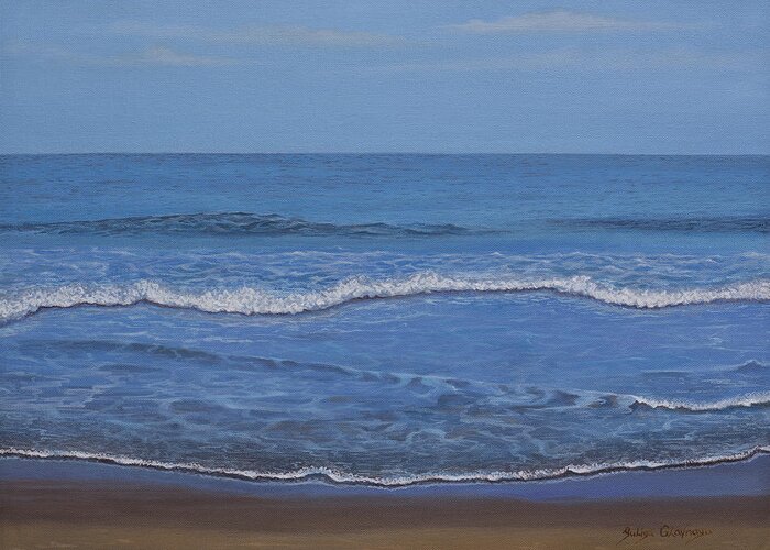 Ocean Greeting Card featuring the painting Gokarna ocean by Yuliya Glavnaya