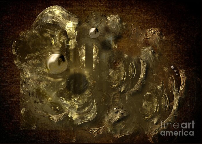 Abstract Greeting Card featuring the digital art Golden Age by Alexa Szlavics