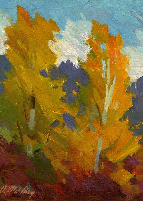 Golden Greeting Card featuring the painting Golden Fall by Diane McClary