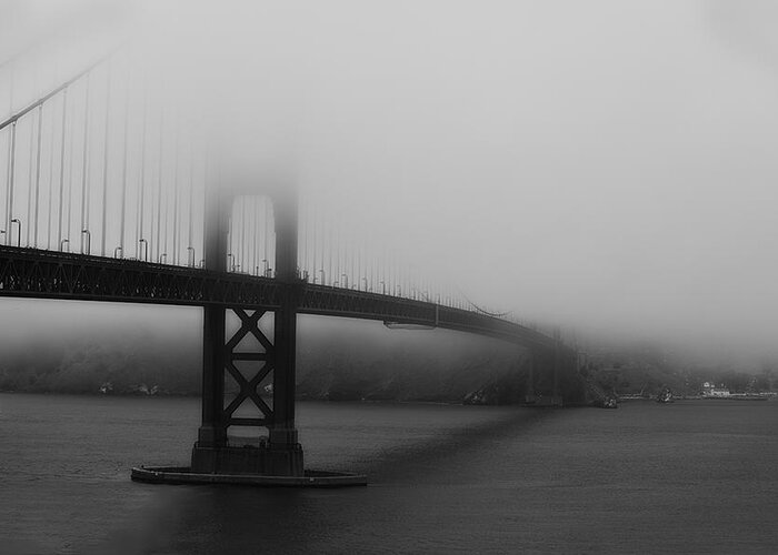 Photograph Greeting Card featuring the photograph Golden Gate Bridge in Fog by Chuck Caramella