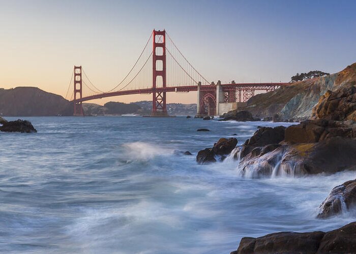 Golden Gate Bridge Greeting Card featuring the photograph Golden Gate Bridge Sunset Study 5 by Scott Campbell