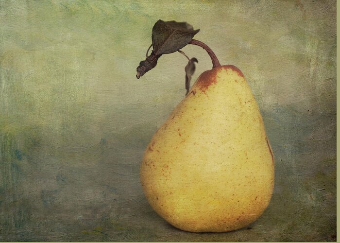 Juicy Greeting Card featuring the photograph Golden Pear by Jill Ferry