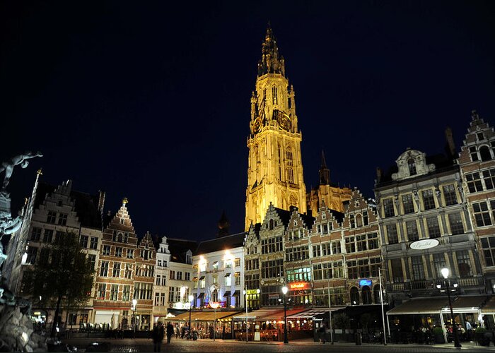 Antwerp Belgium Greeting Card featuring the photograph Golden Tower by Richard Gehlbach