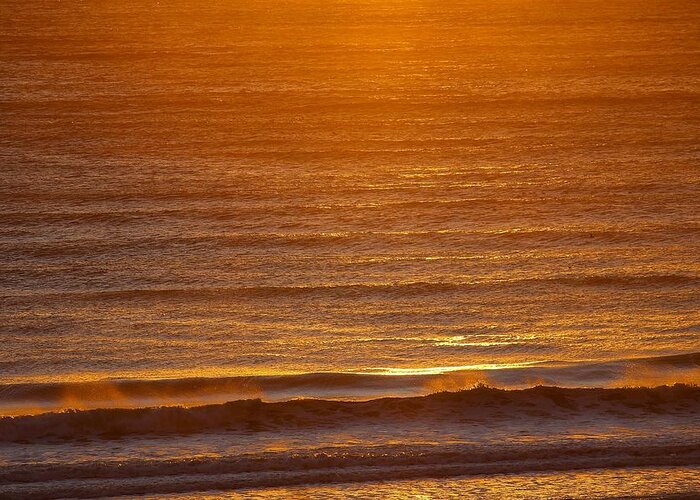 Golden Waves Greeting Card featuring the photograph Golden Waves by Kevin Itsaboutvision