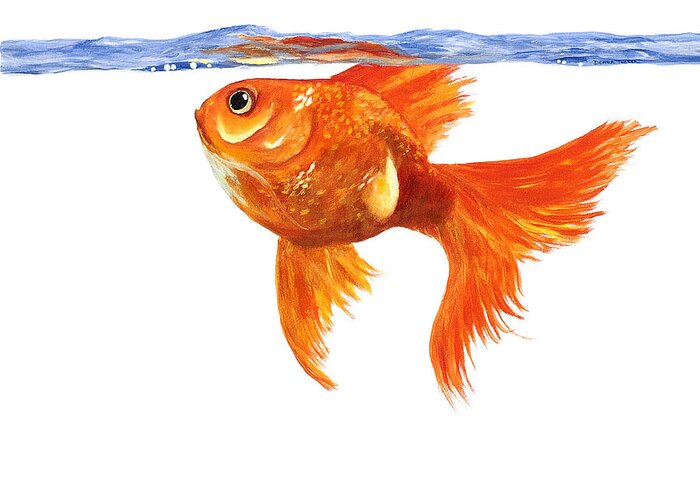 Goldfish Greeting Card featuring the painting Goldfish by Donna Tucker