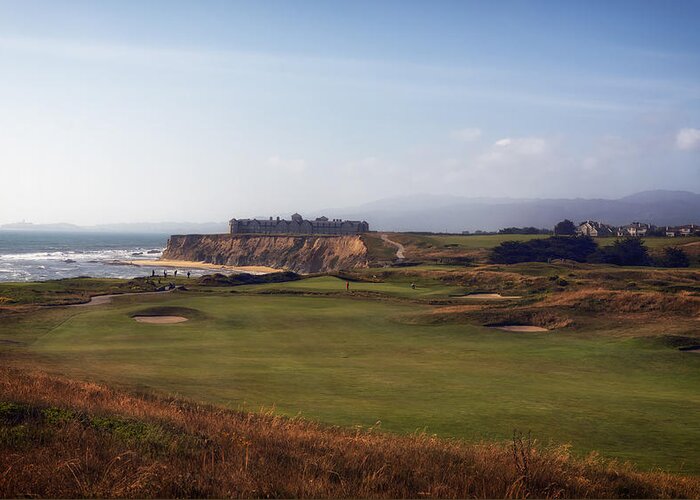 Golf Course Greeting Card featuring the photograph Golf Course on Half Moon Bay #1 by Mountain Dreams