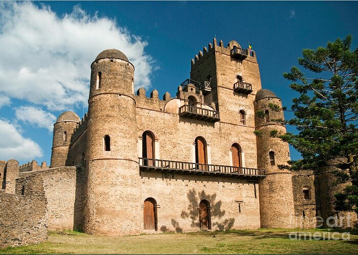 Gonder Gondar Ethiopia Royal Ethiopian Kings Castle Travel Tourism Vacations Holidays Heritage History Historic Monument Fort Architecture East Africa African Military Noble Greeting Card featuring the photograph Gonder Gondar Ethiopia Royal Ethiopian Kings Castle by JM Travel Photography