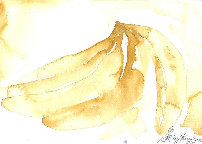Bananas Greeting Card featuring the painting Gone Bananas 3 by Sherry Harradence