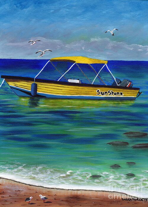 Boat Greeting Card featuring the painting Gone To Rest by Laura Forde