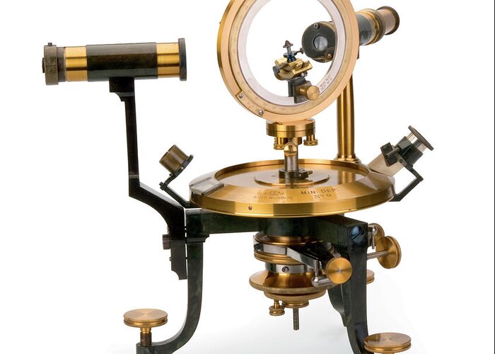 Goniometer Greeting Card featuring the photograph Goniometer Mineralogy Instrument by Natural History Museum, London/science Photo Library