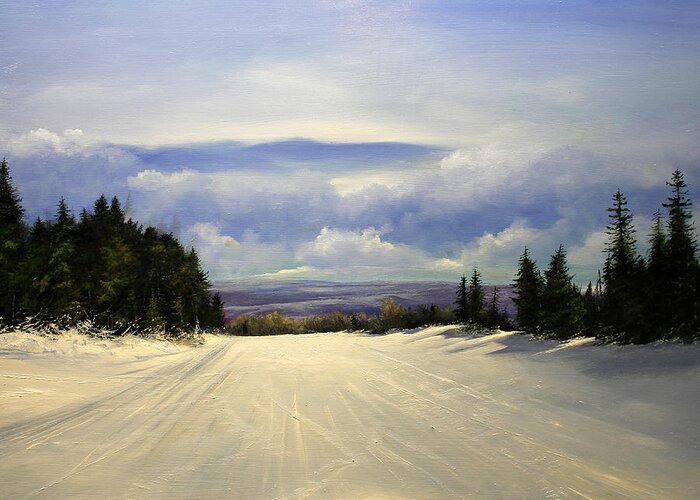 Vermont Greeting Card featuring the painting Gonna Snow again by Ken Ahlering