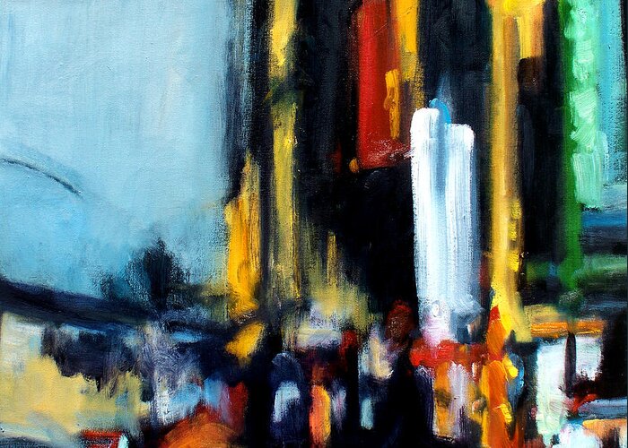 New York Greeting Card featuring the painting Gotham 3 by Robert Reeves
