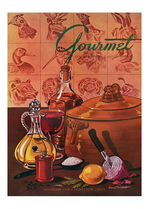 Illustration Greeting Card featuring the photograph Gourmet Cover Featuring A Casserole Pot by Henry Stahlhut