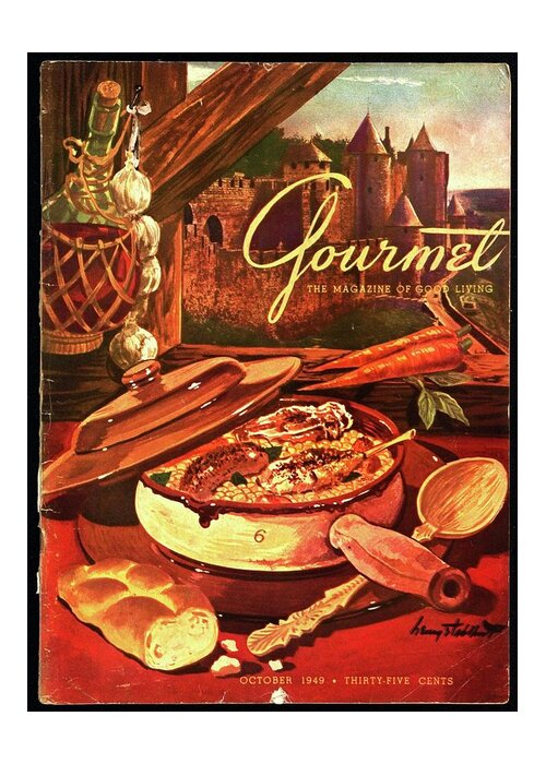 Illustration Greeting Card featuring the photograph Gourmet Cover Featuring A Pot Of Stew by Henry Stahlhut