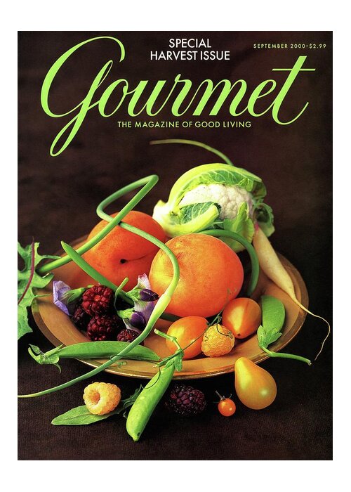 Food Greeting Card featuring the photograph Gourmet Cover Featuring A Variety Of Fruit by Romulo Yanes