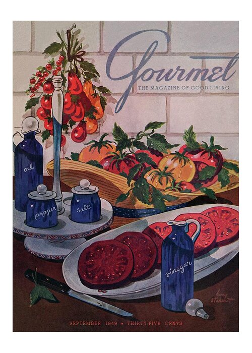 Food Greeting Card featuring the photograph Gourmet Cover Of Tomatoes And Seasoning by Henry Stahlhut