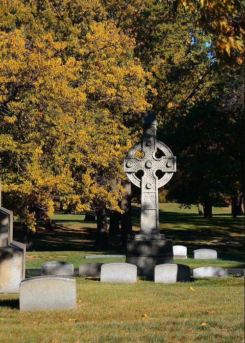 Graveyard Greeting Card featuring the photograph Graceland Cemetery Chicago - Tomb of John W Root by Alexandra Till
