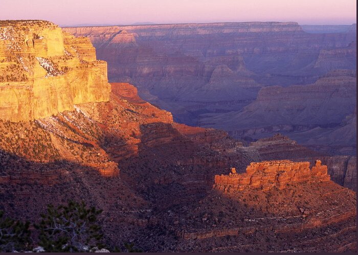 Usa Greeting Card featuring the photograph Grand Canyon from the south rim by Gary Corbett