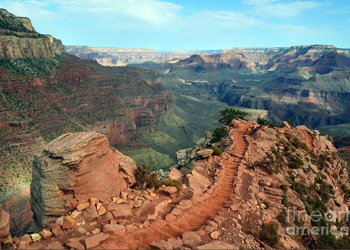 Travelpixpro Grand Canyon Greeting Card featuring the photograph Grand Canyon National Park South Kaibab Trail by Shawn O'Brien