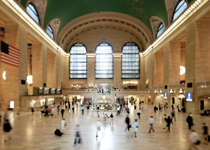 People Greeting Card featuring the photograph Grand Central Station Interior by Zxvisual