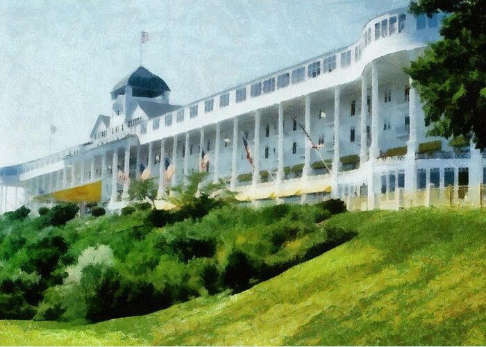 Hotel Greeting Card featuring the photograph Grand Hotel Mackinac Island ll by Michelle Calkins
