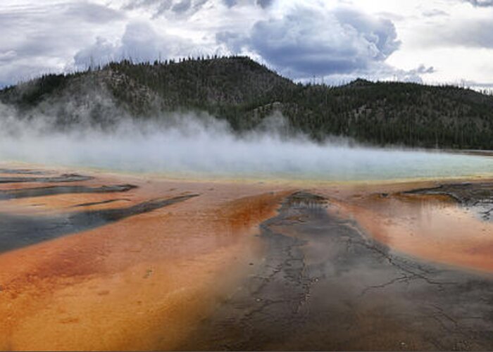 Bacterial Mat Greeting Card featuring the photograph Grand Prismatic Spring by Rob Hemphill