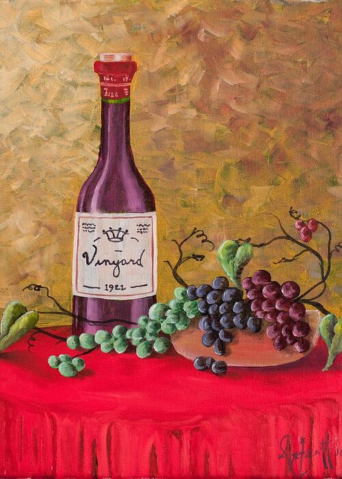 Stucco Greeting Card featuring the painting Grapes of Wrath by Alex Izatt