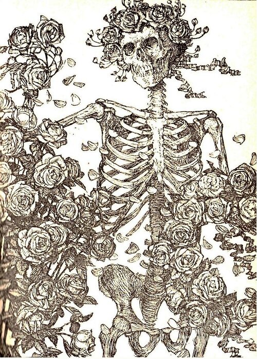  Greeting Card featuring the photograph Gratefully Dead Skeleton by Kelly Awad