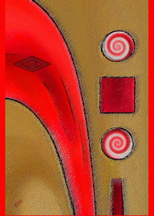 Abstract Elephant Greeting Card featuring the digital art Gravity Circus by Ben and Raisa Gertsberg