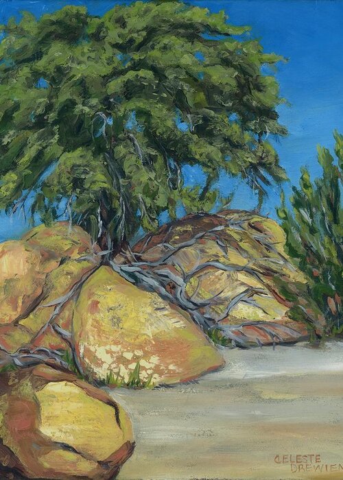 Oak Greeting Card featuring the painting Oak in the Desert by Celeste Drewien