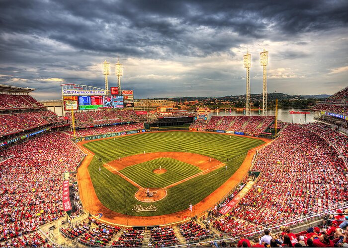 Cincinnati Reds Greeting Card featuring the photograph Great American Ballpark by Shawn Everhart