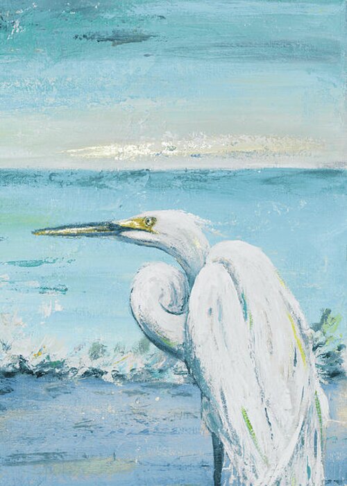 Great Greeting Card featuring the painting Great Blue Egret II by Patricia Pinto