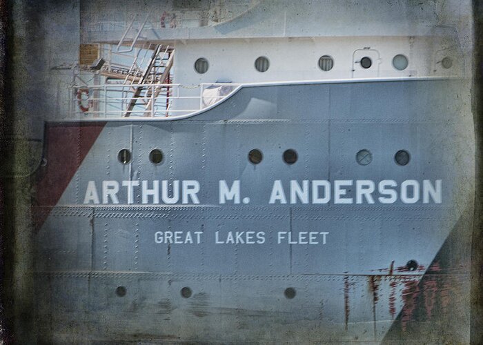 Evie Greeting Card featuring the photograph Great Lakes Freighters Arthur M Anderson by Evie Carrier