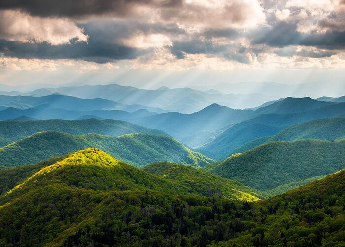 Great Smoky Mountains Greeting Card featuring the photograph Great Smoky Mountains National Park NC Western North Carolina by Dave Allen