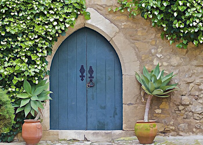 Abandon Greeting Card featuring the photograph Green Castle Door of Obidos by David Letts