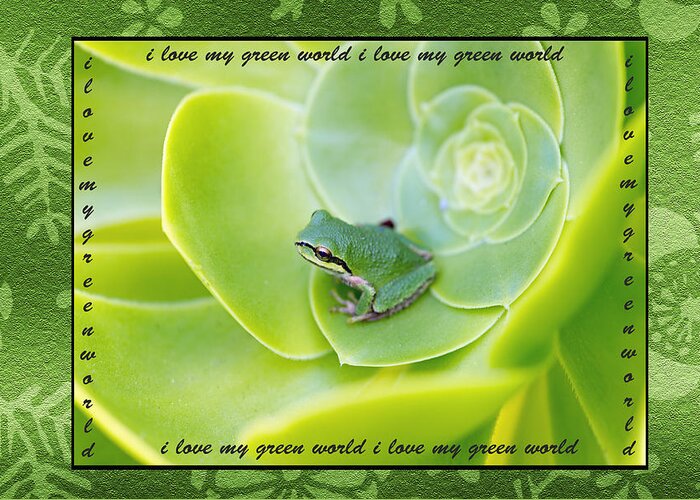 Green Greeting Card featuring the photograph Green world by Patricia Dennis